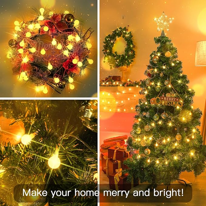 suddus Battery Operated Christmas Lights, 50 Led Twinkle Lights with Remote, Indoor String Lights for Tree, Backyard, Patio, Garden, Party, Bedroom, Living Room, Classroom, Warm White