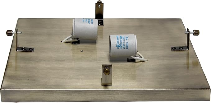 Elegant Designs FM1004-ABS Elipse Crystal 12 Inch Modern Metal 2 Light Squared Ceiling Flush Mount Fixture, Antique Brass