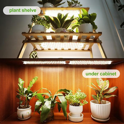 4Panel Grow Lights for Indoor Plants, Seed Starting, Veg, Pot Plants, Bonsai with Timer 4/8/12/16/20H, Ultra-Thin Under Cabinet & Shelf Full Spectrum LED Plant Growing Lamps, Multi-Panels Free Connect