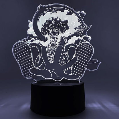Otaku Lamps Luffy GEAR5 Posing One Piece – Anime Lamp Figure Night Light, 16 Color RGB LED – 3D Anime Room Décor Gift for Otaku