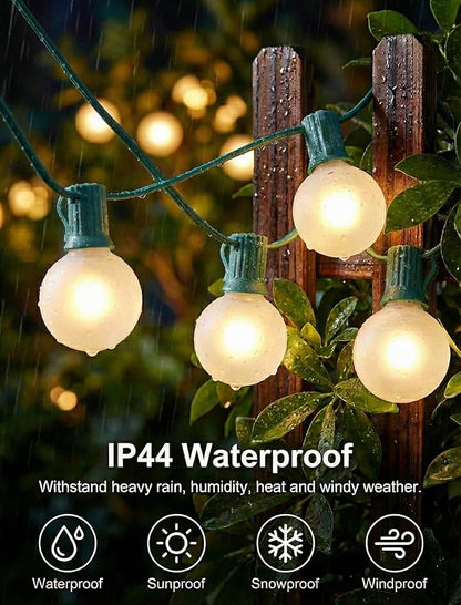 25FT G40 Frosted Christmas Lights,Globe Christmas Lights with 27 Frosted White Bulbs,Outdoor String Lights for Outside Indoor Garden Wedding Pergola Backyard Patio Xmas Tree Decor,Green Wire