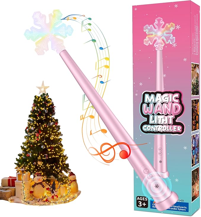 Christmas Tree Light Wand Remote - Voice Control Magic Wand Light Controller with Wireless Outlet Plug - Magical Christma Tree Lights Switch Wands for Kids, Xmas Gifts Outdoor Lighting Decoration