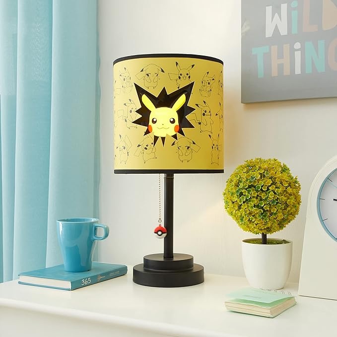 Pokemon Die Cut Double Shade Table Lamp, Yellow