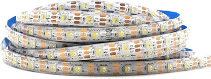 DC5V SK6812 (Similar WS2812B) RGBW RGB+Cold White led Strip Light 60leds/Pixels/m Individually Addressable 4 Color in 1 LED (16.4ft(5m) 300leds IP65) (No Adapter or Controller)