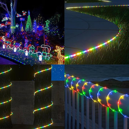 40ft Solar Led Strip Lights Outdoor, 8 Mode Auto On/Off with Remote Timer, Waterproof Self-Adhesive, Prefect for Garden, Patio, Stair and Porch Decor Four-Color Mixed