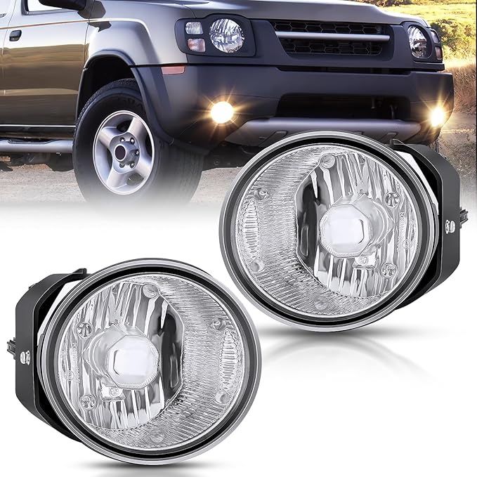 Nilight Fog Light Assembly Compatible with 2000 2001 Nissan Maxima 2002 2003 Sentra&Frontier 2004 Xterra Clear Lens Lamps Replacement