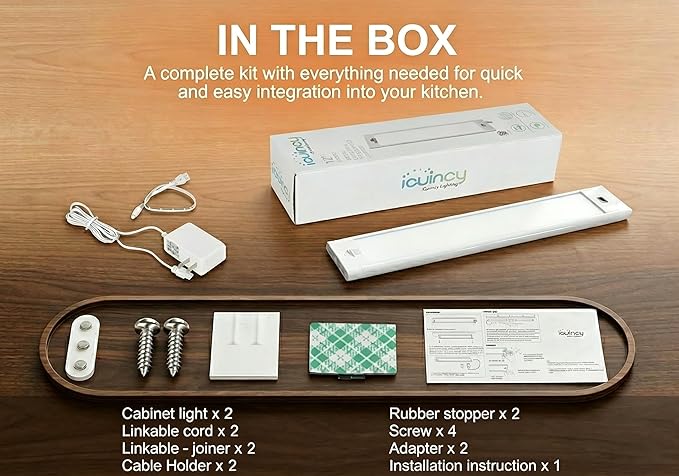 18 Inch Under Cabinet Lights in 2 Packs High Brightness Easy Install Plug, Hand Wave Activated LED Under Counter Lighting 5 CCT (2700K-6000K) Stepless Dimmable Linkable Closet Light, 450LM 8W