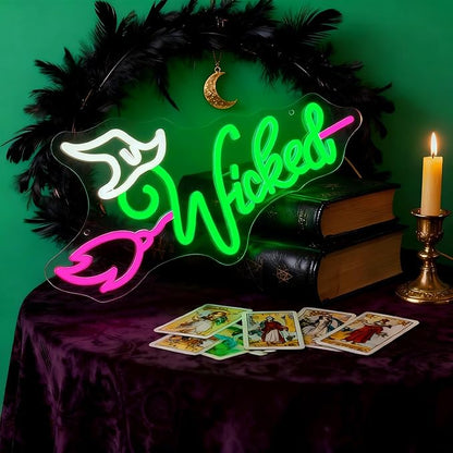 Witch Theme Party Decorations & Gift for Her - LED Neon Light for Bedroom Birthday Art Wall Decortion