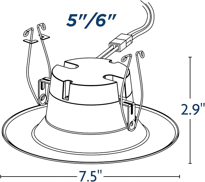 Topaz Round 6 Inch LED Recessed Retrofit Downlight, 8 W, Smooth Trim, 3000K, 90 CRI, White