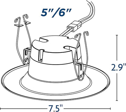 Topaz Round 6 Inch LED Recessed Retrofit Downlight, 8 W, Smooth Trim, 3000K, 90 CRI, White