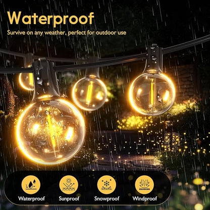 Outdoor String Lights 100ft LED Hanging Globe Patio Lights with G40 Shatterproof Bulbs(34+3 Bulbs), Spring Easter Gift for Men Women Waterproof Connectable Hanging Light Outdoor Decor Garden Backyard