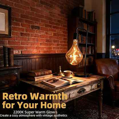 A165 Irregular Unique Large Oversized Vintage LED Edison Light Bulb,2200K Warm Amber Glass Dimmable 5Watt 400LM Extra Giant Decorative Light Bulbs for Pendant Floor Lamp 2Pack