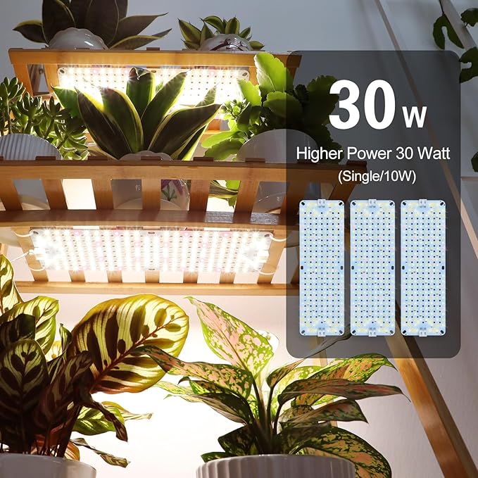 3Pack Panel Grow Lights for Indoor Plants, Seed Starting, Vegetables with 4/8/12/16/20 Hr Timer, 40W Full Spectrum LED Plant Growing Lamps for Cabinet/Shelves/Greenhouse, Plug-and-Play, Connect Freely