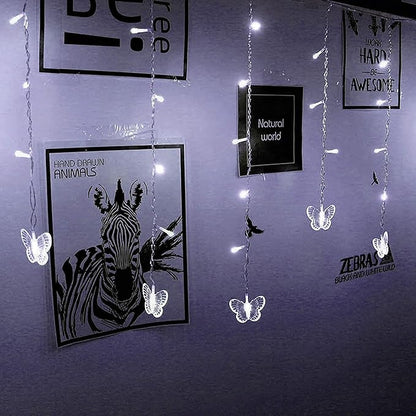 Butterfly Curtain Lights, 13ft 96 LED USB Window Fairy Lights 16 Butterflies 8 Modes Firefly Twinkle Timer String Lights with Remote for Room Bedroom Wall Ceiling Party Wedding Christmas