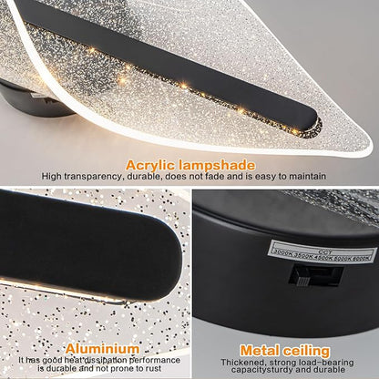 Modern Wall Sconce Light 22.4In Black Wall Lghting LED Dimmable Wall Lamp for Living Room Hallway Bathroom Bedroom Stairs Indoor