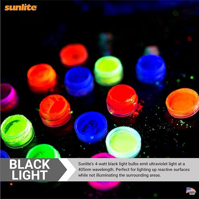 Sunlite F4T5/BLB 4 Watt T5 Linear Fluorescent Light Bulb Mini Bi Pin Base, Black Light Blue (Pack of 10)