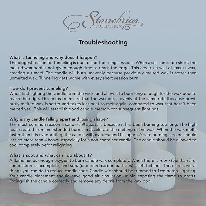 Stonebriar Unscented Pillar Candles – 18 Hour Burn Time, Long-Lasting Wax Candles for Weddings, Holidays, Home Décor & Special Events, Pack of 3, Ivory, 3" x 3"