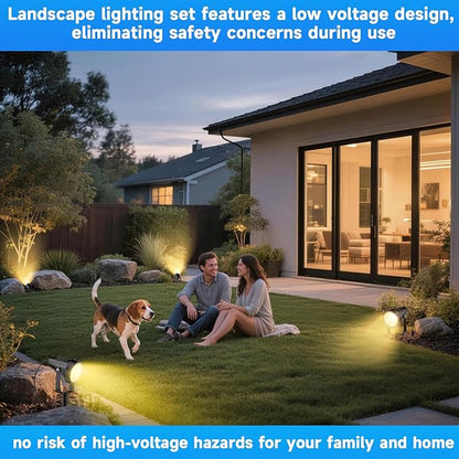 Outdoor Landscape Lighting Low Voltage, 29.5FT Wired LED Spot Light with Plug-in Transformer, IP65 Waterproof Outside Uplight 7W 840LM for Yard Garden Tree Pathway House, Warm Yellow 3000K, Pack of 4