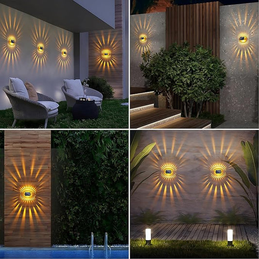 LYHOPE Solar Fence Lights Outdoor, IP65 Waterproof Solar Light for Outside, 6 Pack Deck Light for Backyard Railing Patio Deck Fence Stair Railing Wall Outdoor Decorations(Warm White)