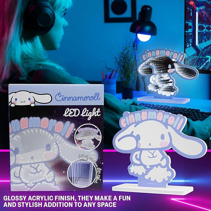Get Trend Hello Kitty Sanrio 3D LED Light, Infinity Mirror Effect, USB Night Light, Bedroom Lamp, Cinnamoroll Kawaii Gifts for Girls Teens Women (Multi Cinnamoroll)