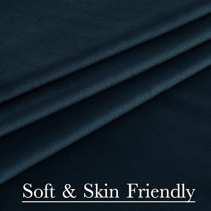 StangH Navy Blue Curtain for Doorway 80 inch Length, Back Tab Velvet Thermal Insulated Window Drapes Privacy Thick Room Divider for Closet Bedroom Theater Office, W62 x L80, 1 Panel