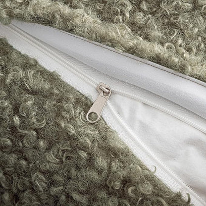 MIULEE Pack of 2 Throw Pillow Covers 20x20 Inch Sage Green Faux Fur Decorative Sherpa Spring Pillow Covers Fuzzy Accent Soft Sheepskin Fleece Cushion Cases for Boho Home Decor Couch Living Room Bed