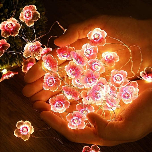 Mudder 33FT 100 LEDs Cherry Blossom Flower Fairy String Lights with Remote, USB & Battery Operated Pink String Lights for Bedroom, Indoor Outdoor Party Wedding Decoration