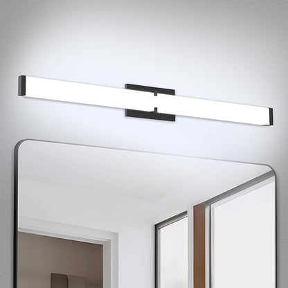32 Inch LED Bathroom Vanity Light Cool White 5000K Black Modern Matte Bathroom Lighting Fixtures; Equivalent to Incandescent 300W for Over Mirror Vanity Light - ETL Certificated (1 Pack)