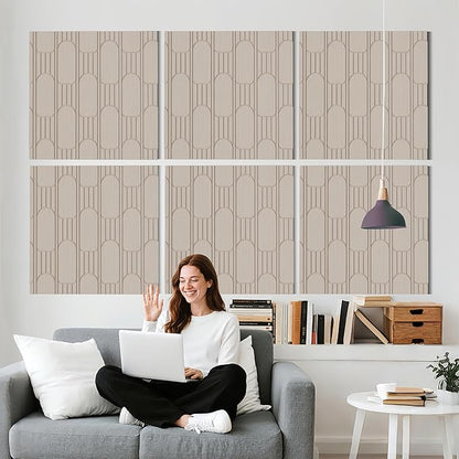 6 PCS Acoustic Panels, 23.6x23.6 Inch Sound Absorbing Panels, Decorative Acoustic Wall Panels for Recording and Home Studio, Office with Double-Sided Adhesive Tape