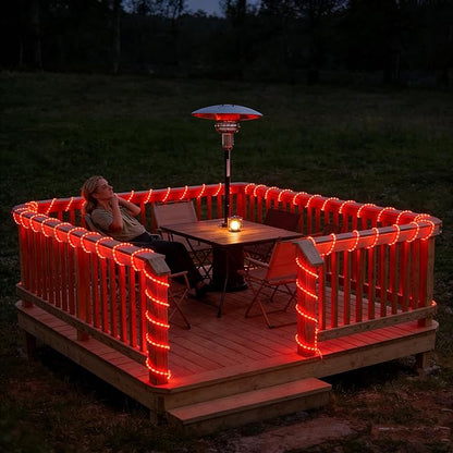 100ft Rope Lights Outdoor, Connectable & Flexible Tube Lights with 8 Modes Controller,Waterproof Red LED Rope Lighting for Deck,Garden,Pool,Patio,Bedroom,Party,Indoor & Outside Landscape Lighting