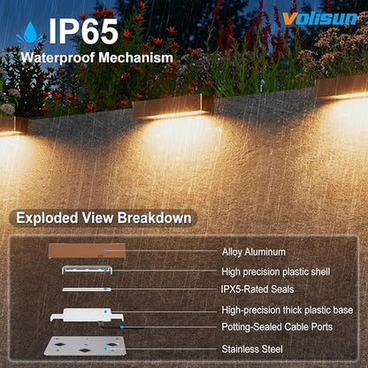 VOLISUN 8 Pack 4 Inch Retaining Wall Lights, Waterproof LED Hardscape Lighting, Cuttable Low Voltage Landscape Lighting, 12V Paver Lights, 1.5W Outdoor Step Lights, 2700K Soft White, ETL