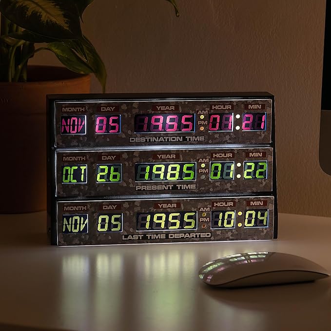 NUMSKULL Back to The Future 3D Lamp Wall Light Plastic - Ambient Lighting Gaming Accessory for Bedroom, Home, Study, Office, Work - Official Back to The Future Merchandise