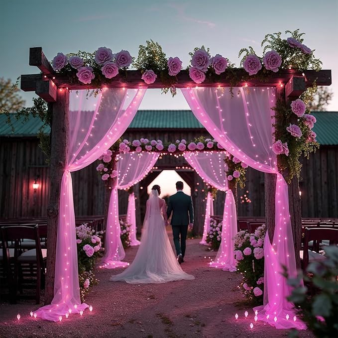 Etinga 100 LED Pink Fairy Lights, 33ft Plug-in Decorative String Lights with 8 Modes for Indoor Outdoor Bedroom Wall Tree Patio Wedding Party (Pink, 100 LED 33ft)