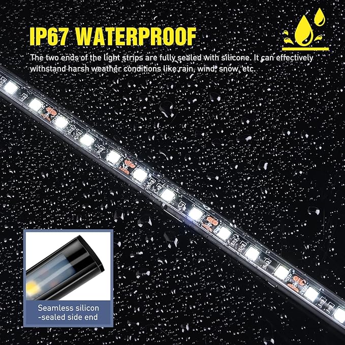 Nilight 2pcs Under Hood Light Strip 42LED Waterproof Underhood Work Light with On/Off Switch Blade Fuse Engine Bay Repair Light White 12V for Car Truck SUV