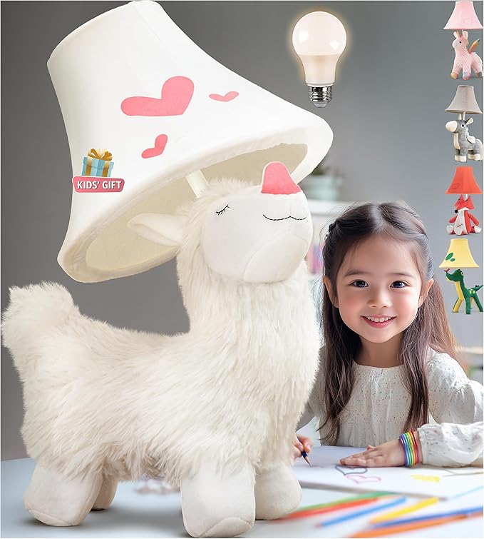 Alpaca Kids Lamp for Girls Bedroom - 19", Llama Girls Lamp for Kids Room - Cute Christmas Gifts, Birthday Gifts for All Ages: Toddler Boys, Children, Grandkids 3 4 5 and Up Years Old, Sister, Brother