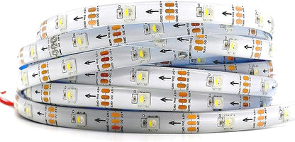 DC5V SK6812 (Similar WS2812B) RGBW RGB+Cold White LED Strip Light 30leds/Pixels/m Individually Addressable 4 Color in 1 LED Dream Color (16.4ft(5m) 150leds IP65) (No Adapter or Controller)