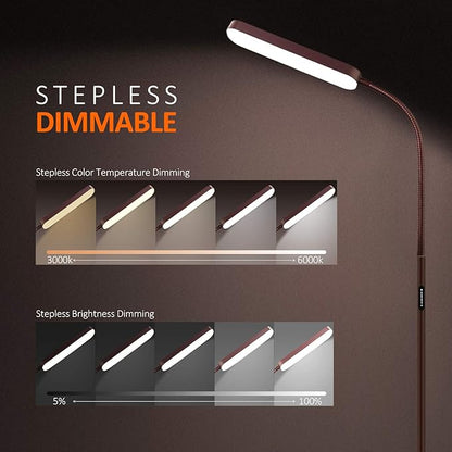 Wio-Mio Led Floor Lamps with 15w/1000lm Bright LED Floor Lamp with Stepless Adjustable 3000K-6000K Colors and Dimmer, Remote and Touch Control Reading Lamp, Adjustable Floor Lamp for Living Room