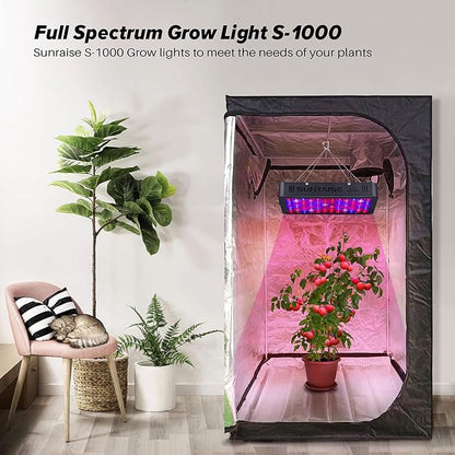 1000W LED Grow Light Full Spectrum for Indoor Plants - Daisy Chain Triple-Chips LED Grow Lamp (15W with 96 LEDs)
