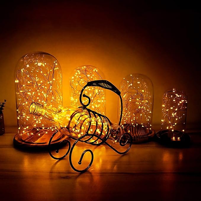Joomer Fairy String Lights 66FT 200 LEDs Plug in Fairy Lights Indoor Copper Wire String Light DIY for Bedroom, Parties, Wedding, Christmas, Outdoor, Indoor Decoration (Warm White, Non-Connectable)
