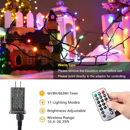 Brizled Christmas String Lights, 279ft 800 LED Color Changing Christmas Lights with Remote, 11 Modes Tree Light Warm White & Multicolor Green Wire Xmas Lights Outdoor for Xmas Party Home