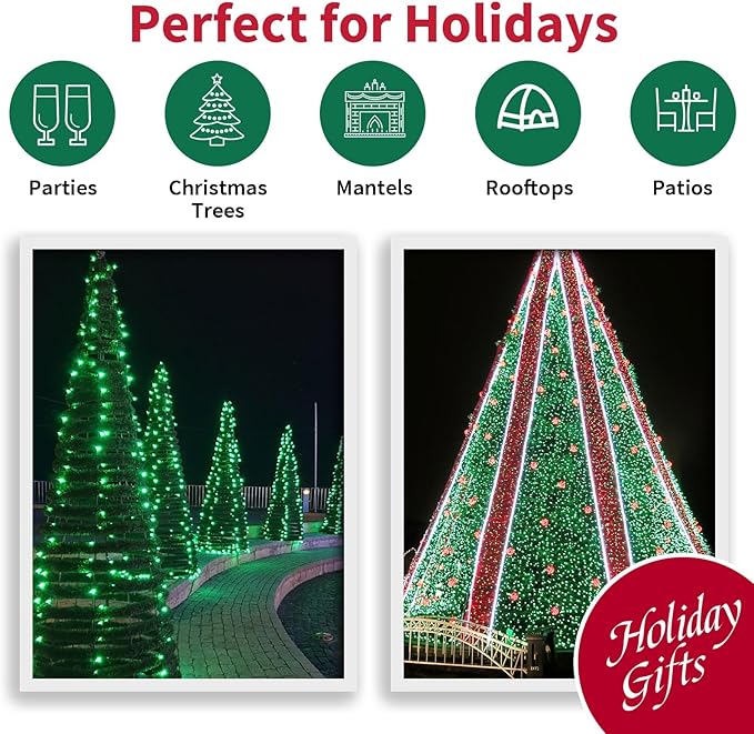 LAMPHOME Green St Patrick's Day Decorations Lights, 100 Count 19.6 Feet Incandescent Bulb Mini String Lights for Indoor Christmas Tree Garland Birthday Wedding Party Festival Decoration, White Wire