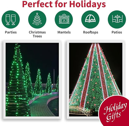 LAMPHOME Green St Patrick's Day Decorations Lights, 100 Count 19.6 Feet Incandescent Bulb Mini String Lights for Indoor Christmas Tree Garland Birthday Wedding Party Festival Decoration, White Wire