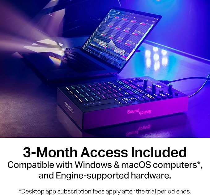 Denon DJ PRIME 4+ DJ Controller and DMX Lighting Controller for Live Music, DJ sets, Events, Music production