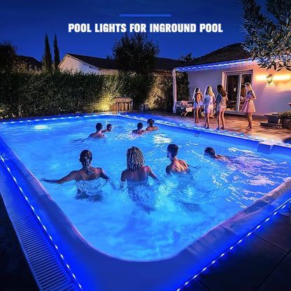 JMEXSUSS 2 * 200 LED Blue Solar Rope Lights, 66ft IP 65 Waterproof Solar String Light Outdoor, 8 Modes Christmas Lights for Camp Trampoline Ladder Slide Tent