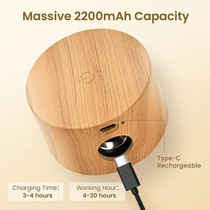 Wall Mounted Lamp LED Wall Lights with Rechargeable Battery Operated, 3 Color Temperatures & 3 Brightness Levels 360°Rotate Magnetic Ball, Cordless Sconces for Reading Bedroom Bedside,Wood-1 Pack