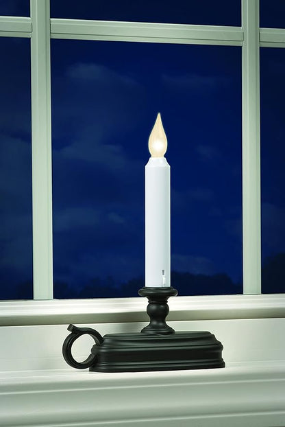 Xodus Innovations FPC1325A-6 Battery Operated LED Window Candle with New Hot Spot Technology and Dusk to Dawn Sensor and Choice of Amber or White Flame Pack of 6 Aged Bronze/Black