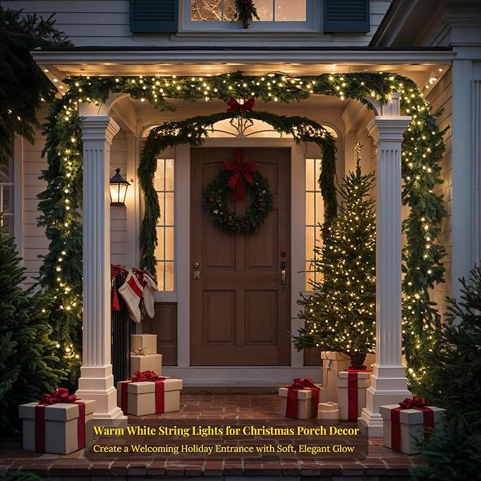 Etinga 200 LED String Lights 66ft Warm White, Plug in Fairy Lights with 8 Lighting Modes, Indoor Outdoor Christmas Lights for Bedroom Tree Yard Patio Wedding Holiday Decor (Warm White, 200 LED 66ft)