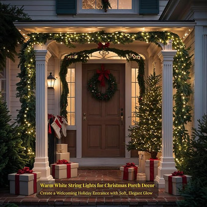 Etinga 500 LED String Lights 165ft Warm White, Plug in Fairy Lights with 8 Lighting Modes, Indoor Outdoor Christmas Lights for Bedroom Tree Yard Patio Wedding Holiday Decor (Warm White, 500 LED 165ft)