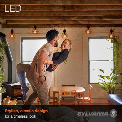 Sylvania A19 LED Vintage Light Bulb, 40W Equivalent Efficient 4.5W, 13 Year, 380 Lumens, Dimmable, Amber Glow - (75347) (Pack of 6)