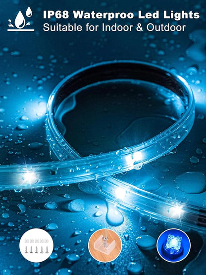 Ledagic Outdoor Led Strip Lights Waterproof 400ft, Ip68 Outside Led Light Strip Waterproof with Remote and App Control, Exterior Music Syne RGB Led Rope Lights for Bathroom, Party Home Decor (2*200ft)